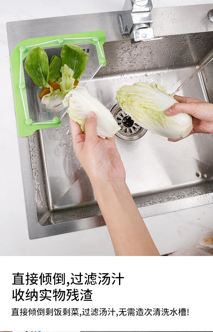Corner Sink Drain Basket with Disposable Mesh Bags