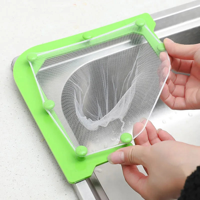 Corner Sink Drain Basket with Disposable Mesh Bags