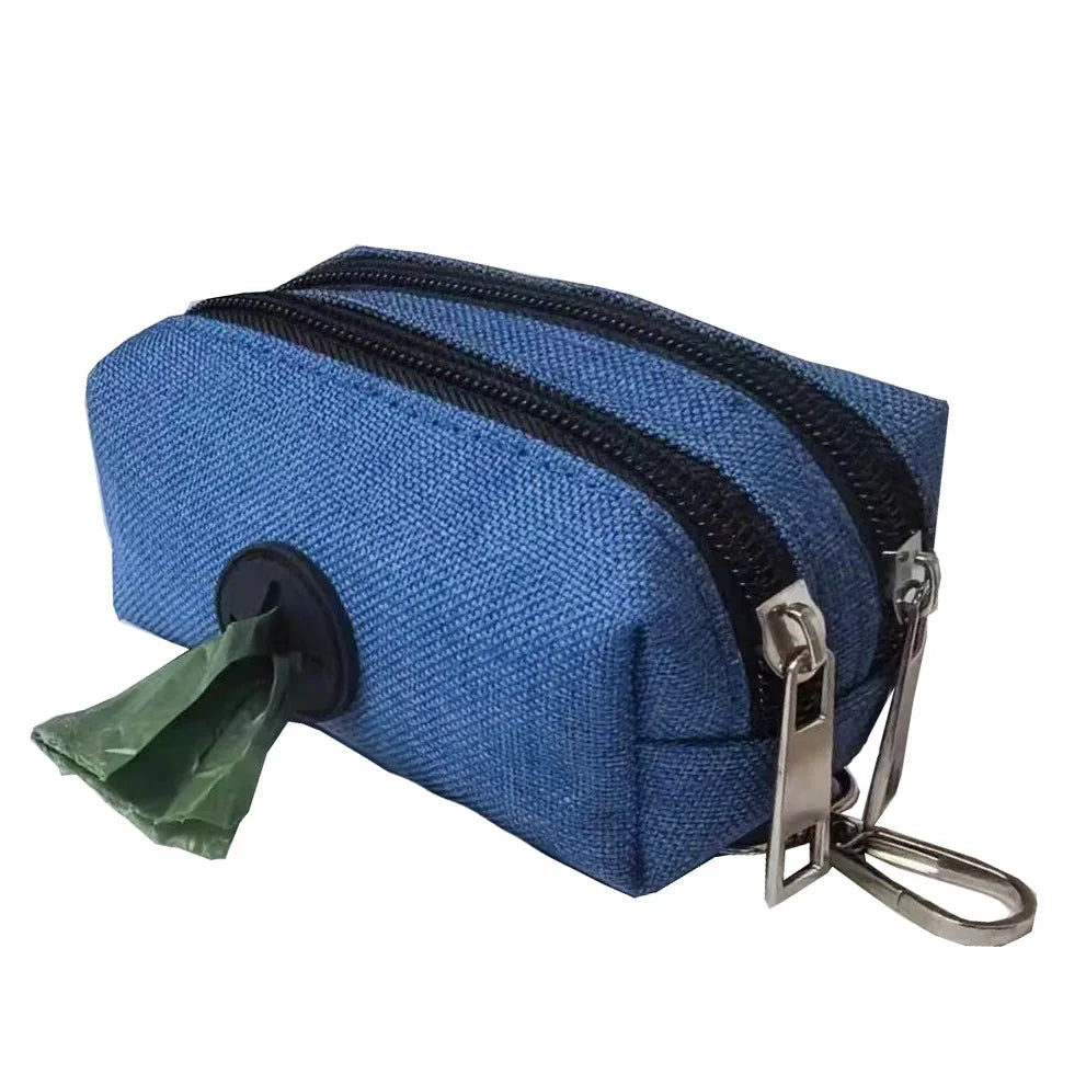 Dog Poop Bag Dispenser with Dual Pockets & Leash Attachment