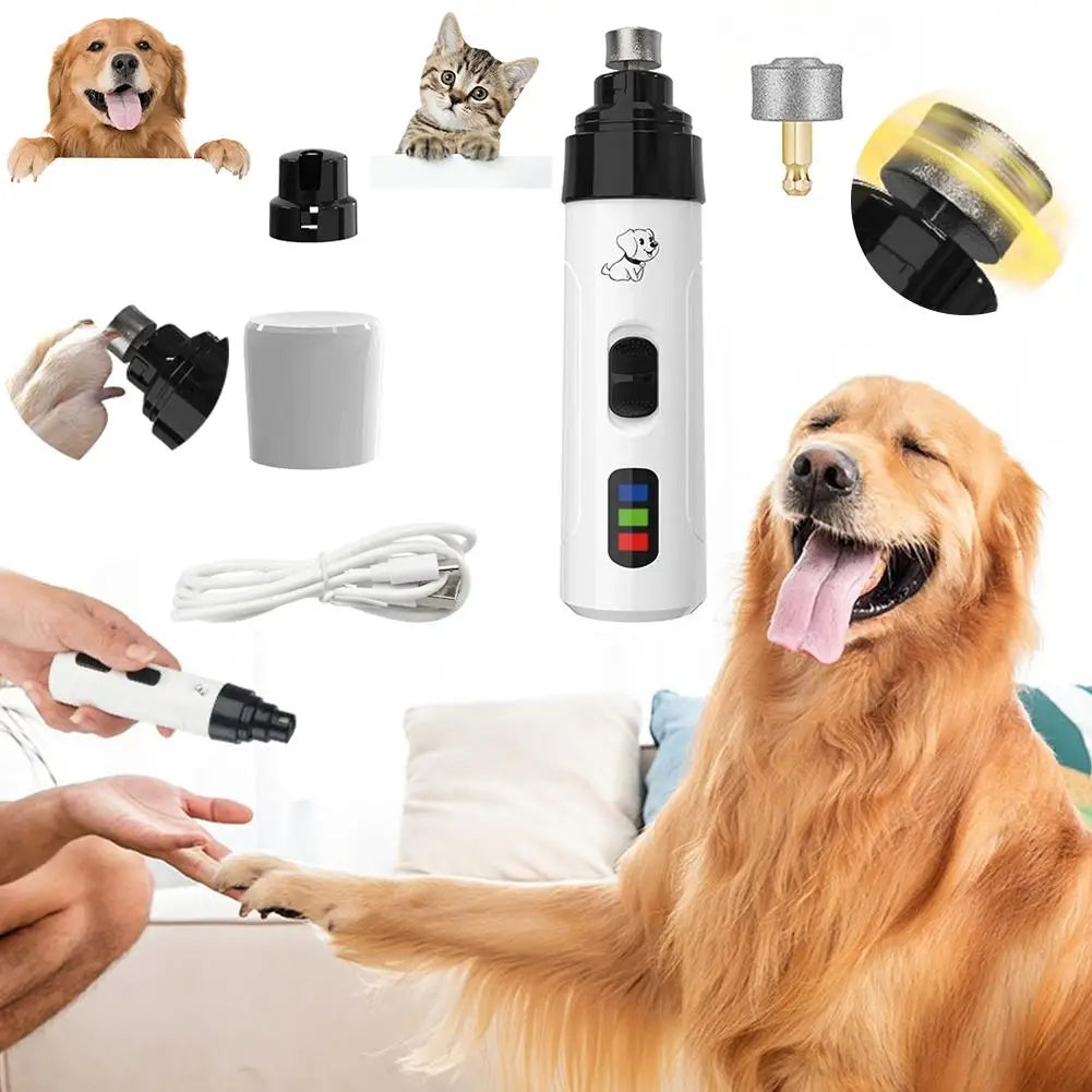 KITPIPI Pet Nail Grinder | Quiet USB Rechargeable Trimmer for Dogs & Cats