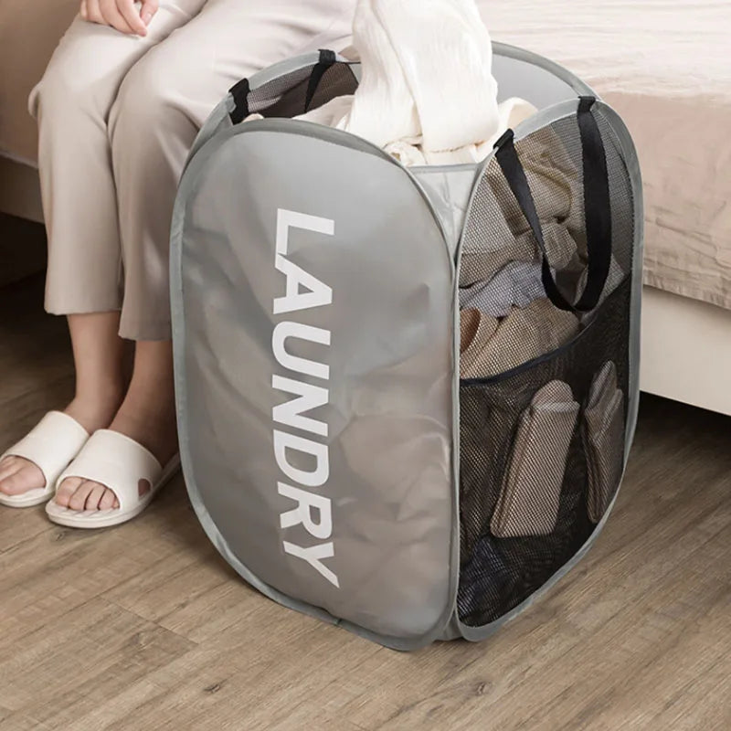 Foldable Laundry Basket with Steel Frame