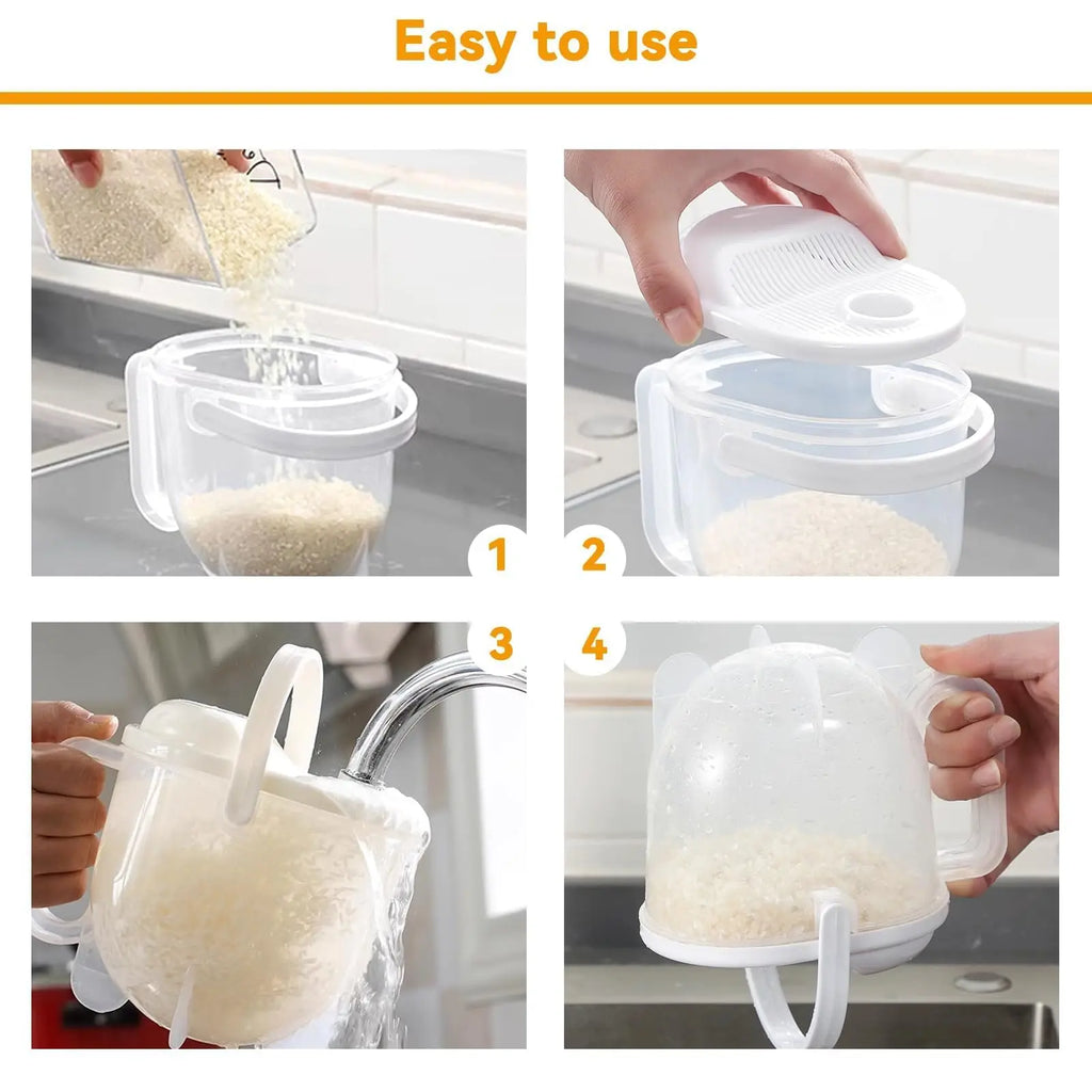 Rice Washer & Strainer Bowl with Handle