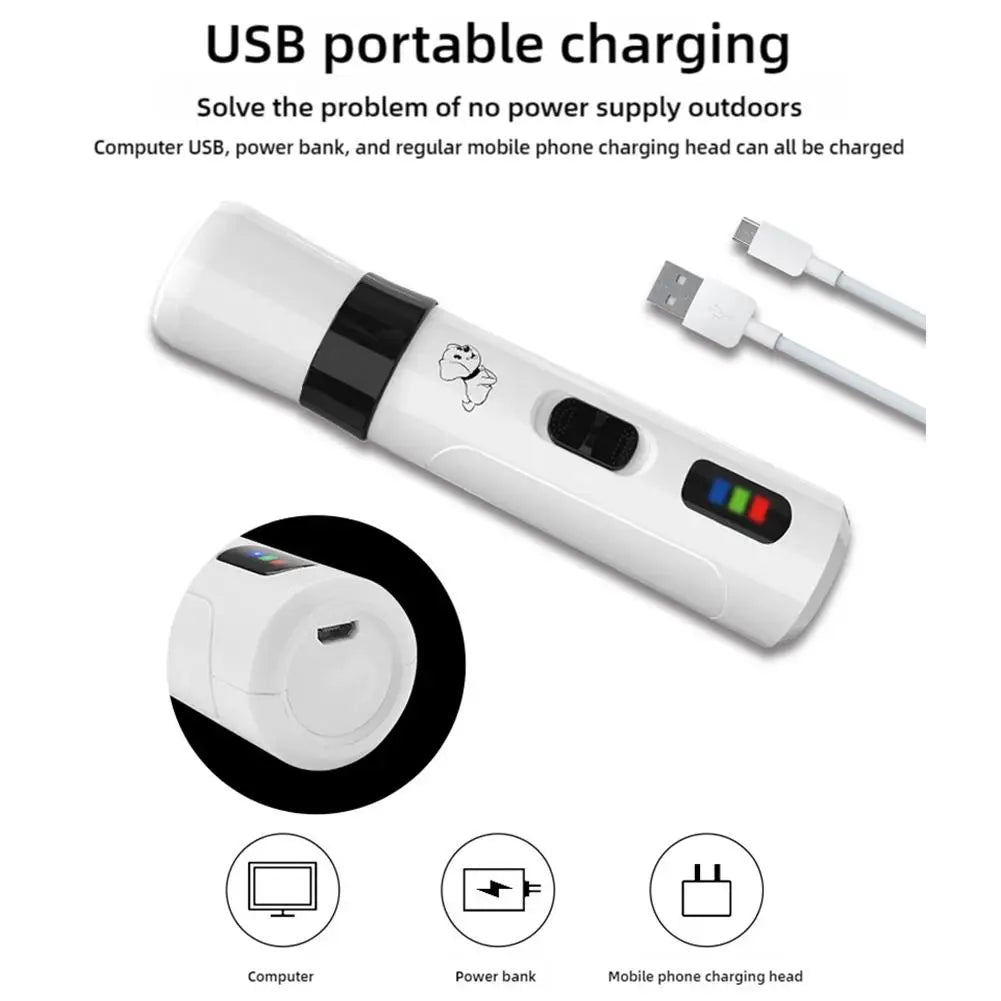 KITPIPI Pet Nail Grinder | Quiet USB Rechargeable Trimmer for Dogs & Cats