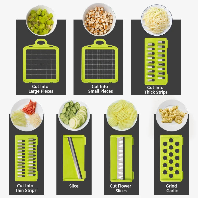 14/16-in-1 Multifunctional Vegetable Chopper & Food Slicer
