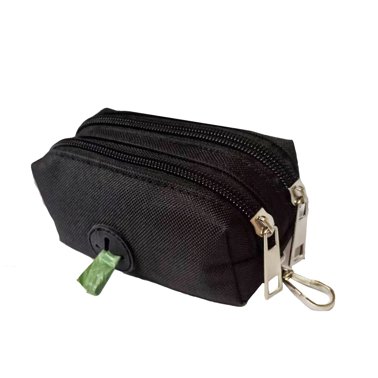 Dog Poop Bag Dispenser with Dual Pockets & Leash Attachment