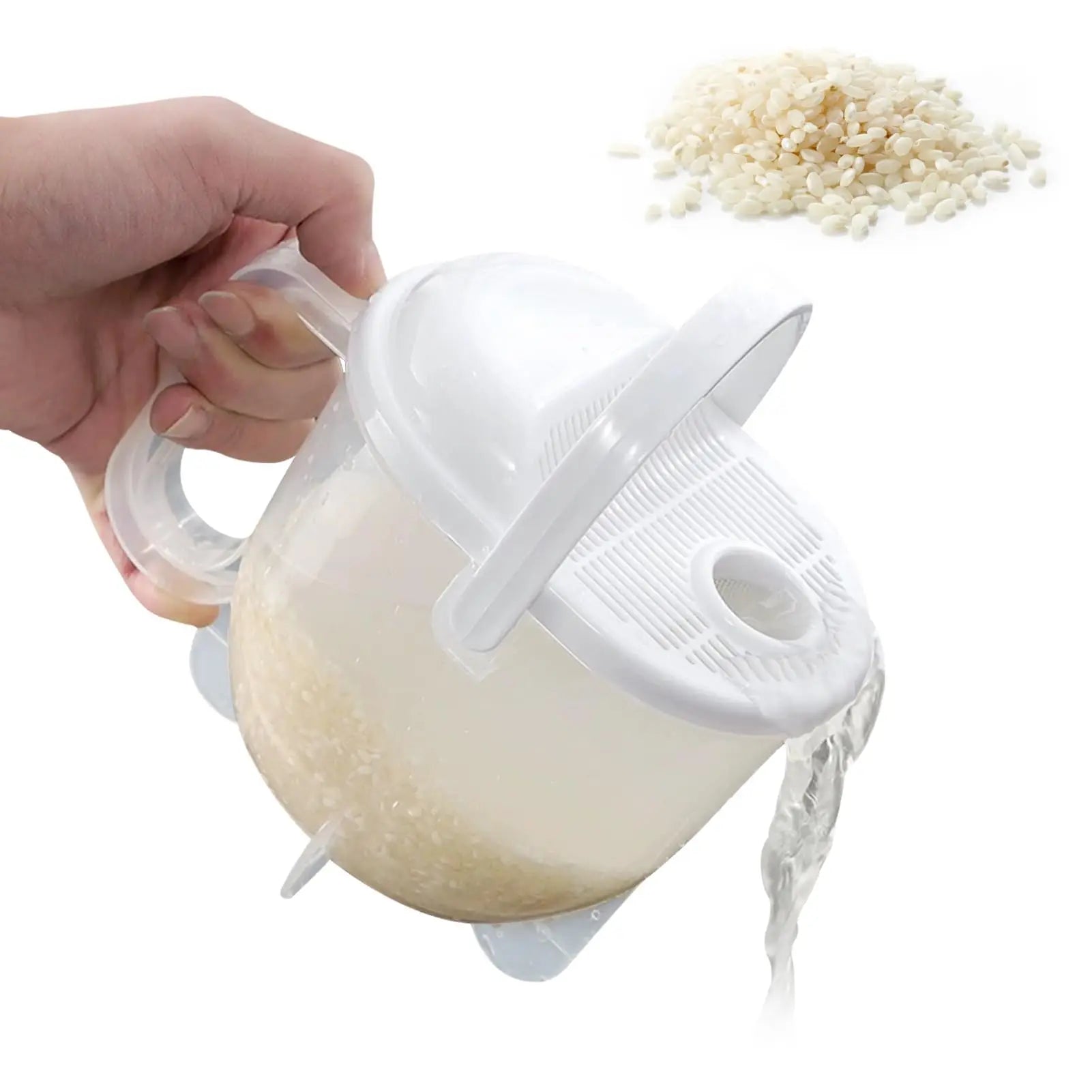 Rice Washer & Strainer Bowl with Handle