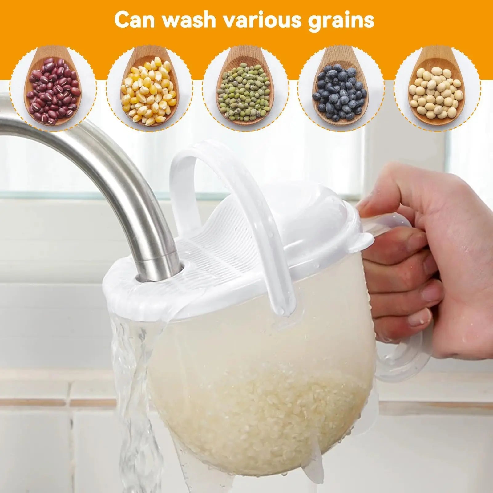 Rice Washer & Strainer Bowl with Handle