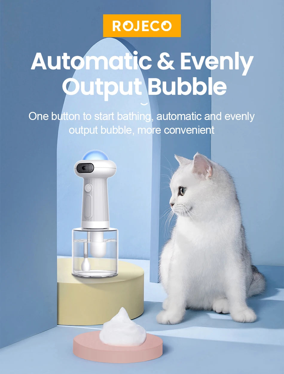 ROJECO Pet Automatic Soap Dispenser | USB Rechargeable Foam Maker