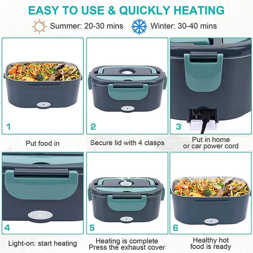 60W Electric Lunch Box Food Warmer- Car & Home